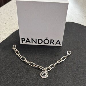 Pandora Sterling Silver Link Bracelet with Charm